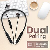 Portronics Harmonics Y2 Bluetooth In-Ear Headset – V5.3, Type-C | 40Hrs Play Time | Black