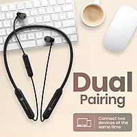 Portronics Harmonics Y2 Bluetooth In-Ear Headset – V5.3, Type-C | 40Hrs Play Time | Black
