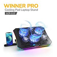 Lapcare Winner Pro LCP‑112 RGB Laptop Cooling Pad – 6 Fans, 7-Angle Adjustable, Dual USB