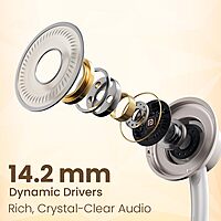 Portronics Conch Sigma C – Type-C Earphones, featuring a built-in mic, sleek design, and high-quality sound. Perfect for music lovers and calls, available in elegant white color.