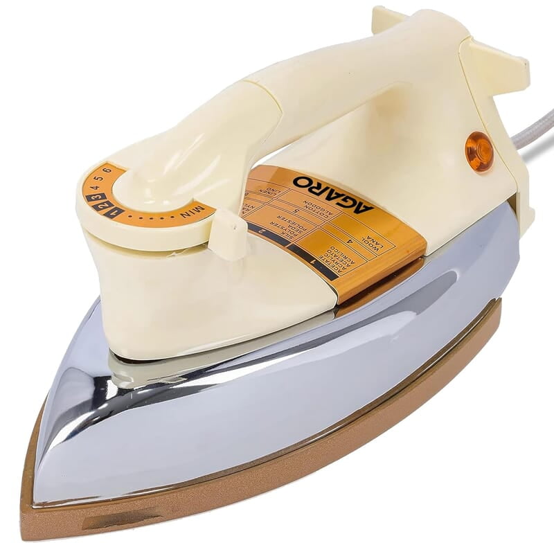 AGARO Regency Triple Layered Heavy Weight Electric Dry Iron, 1000W, Non- Stick Coated Heavy Sole Plate