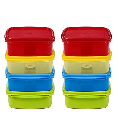 Varmora V Fresh 250 ml Set of 8 FDA Approved BPA-Free Fun Colors Fresh and Hygienic Food Storage Container