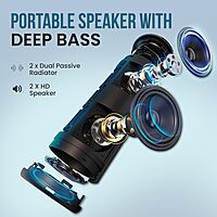 Portronics 2981 Nova BT Speaker – 40W | Bluetooth v5.3 | Handsfree Calling | Black |