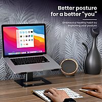 Portronics My Buddy K5 Laptop Stand – Metal Build | Extendable Design | Grey | 1 Year Warranty