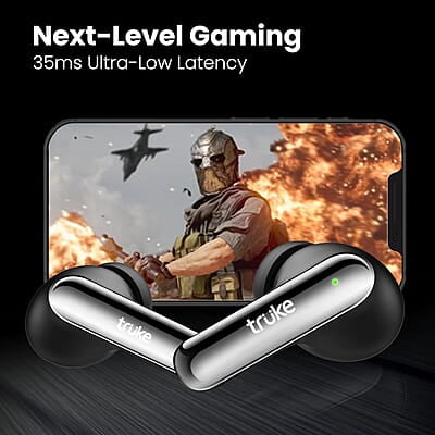 truke Buds Clarity 5 True Wireless in Ear Earbuds, 6Mic Adv. ENC, 80H Playtime, 35ms Ultra-low latency, 13mm Titanium Drivers truke Buds Clarity 5 True Wireless in Ear Earbuds, 6Mic Adv. ENC, 80H Playtime, 35ms Ultra-low latency, 13mm Titanium Drivers