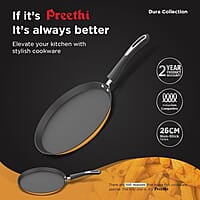Preethi Dura Collection Non Stick Tawa, 26 cm, Gas & Induction Compatible