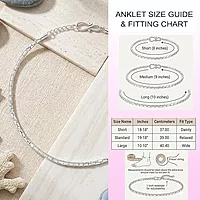 92.5 Sterling Silver Foot Chain for Women & Girls | Adjustable Elegant Leg Anklet
