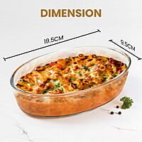 AGARO Elite Borosilicate Glass Baking Tray for Kitchen, 1600 ml Oval