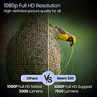 Portronics Beem 530 POR-2312 LED Projector – 7600 Lumens | 1080p | Android | White