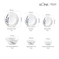 La Opala Novo Collection Opal Glass Crockery of 6 Dinner Set 23 pcs Plates & Bowls for Dining