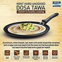 KENT Hard Anodised Dosa Tawa 30 CM 4.88mm Thick Base