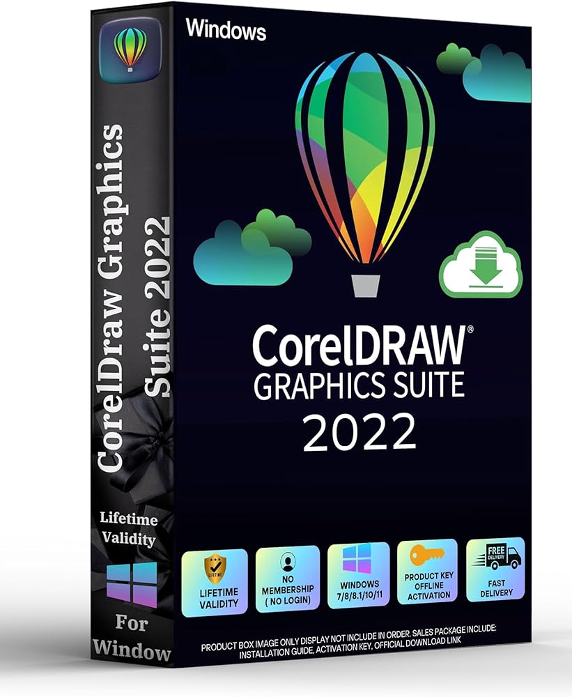 CorelDraw Graphics Suite 2022 Win or Mac (1 user) (1 year Subscription) ESD