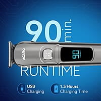 AGARO Cosmo Beard Trimmer For Men 4 Length Setting combs 2 Speed, USB Rechargeable, 90 mins Runtime