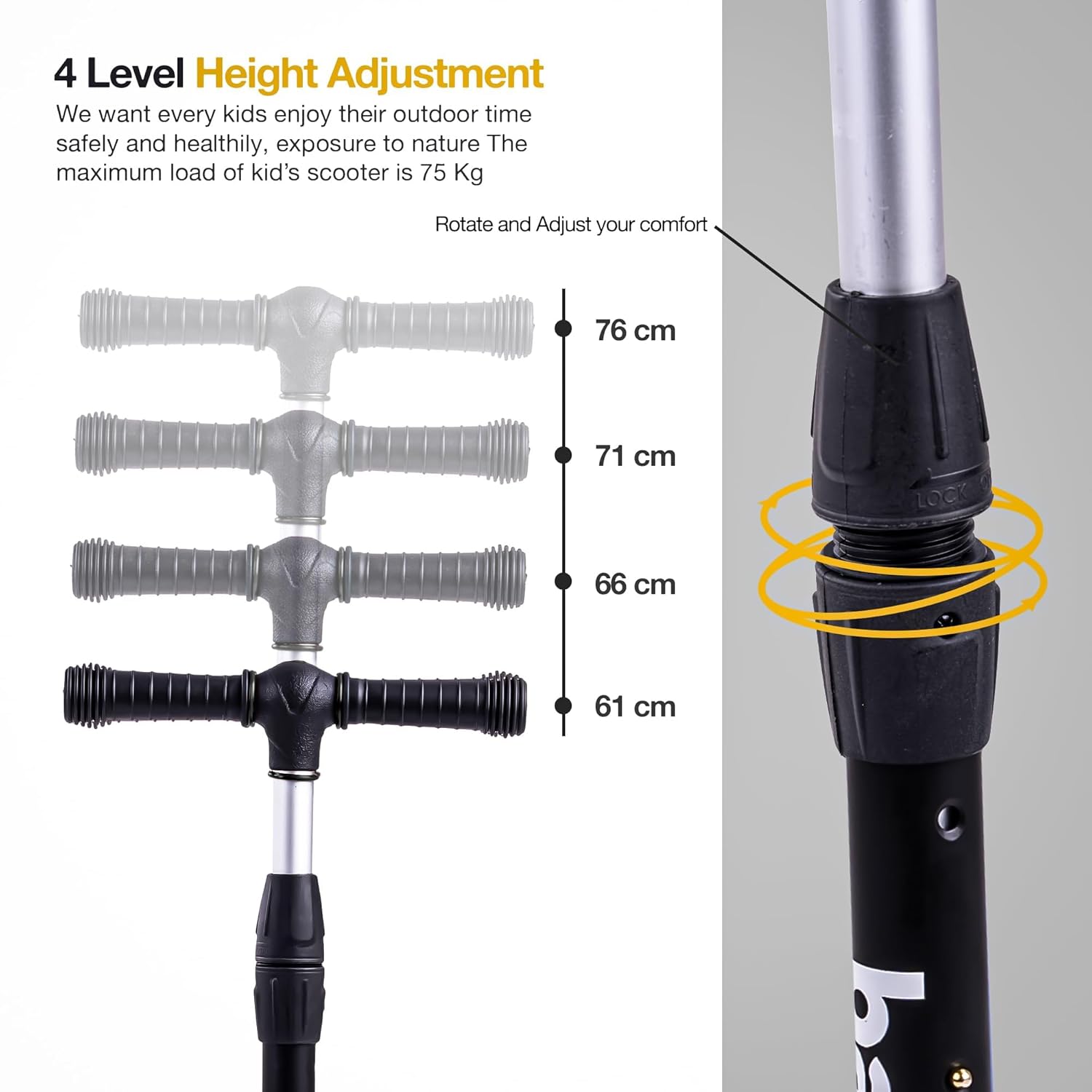 Baybee Flash Scooter for Kids with Foldable & Height Adjustable Handle- Red Baybee Flash Scooter for Kids with Foldable & Height Adjustable Handle- Red