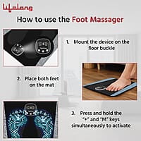 Lifelong EMS Foot Massager- Electric Foot Massager Machine for Pain Relief - 8 Modes, 19 Intensity Levels - Rechargeable, Wireless, Portable
