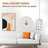 Portronics Power Plate 16 Extension Board – 45W Type-C PD Charging | 3 Universal Sockets | 3 USB Ports | 3 Meter Long Cord | 1440 Watts | Multi-Plug for Home Appliances | 6 Amp | White