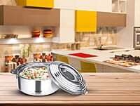 MILTON Galaxia 7500 Double Walled Stainless Steel Casserole, 6.2 litres, Silver