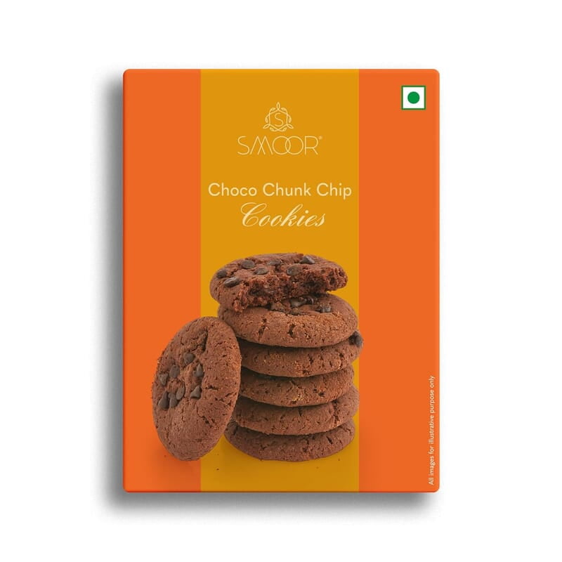 SMOOR Premium Choco Chunk Chip Cookies Crunchy & Sweet Gourmet Cookie Biscuits150g