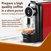 AGARO Galaxy Capsule Coffee Maker, Single Shot Espresso, Powerful 20 Bar Pressure, 650ml Water Tank