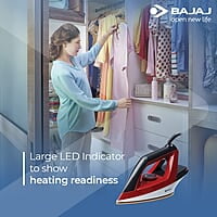 Bajaj Splendora 1100 Watts Dry Iron, Red & Black