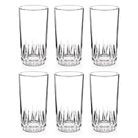 Treo by Milton Acme Cool Glass Tumbler Set of 6, 320 ml Each, Transparent | Dishwasher Safe | Serve Juices | Cold Drinks | Milkshake | Falooda | Water | Cocktails | Mixed Drinks