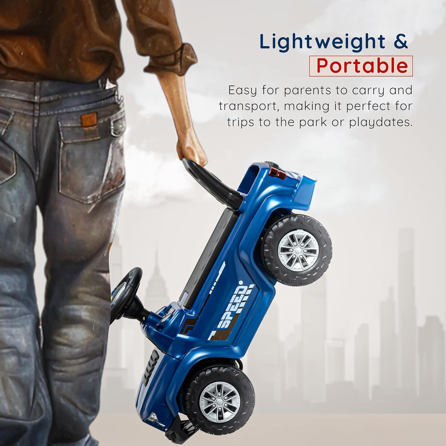 Baybee Push Ride on Baby Jeep for Kids Toys with LED Light & Storage Bin-Blue Baybee Push Ride on Baby Jeep for Kids Toys with LED Light & Storage Bin-Blue