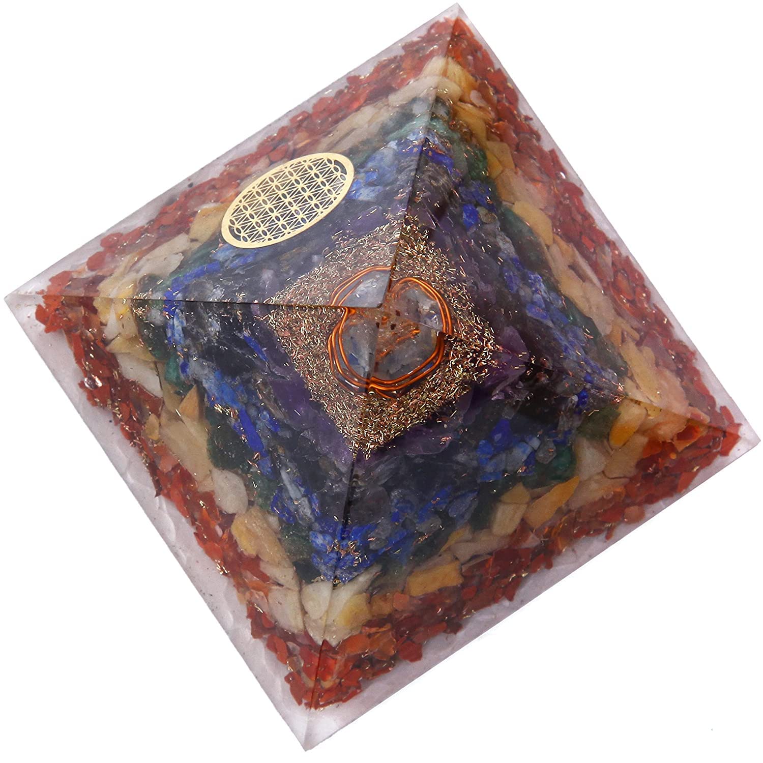 Seven Chakra Orgonite Pyramid