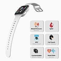 Zebronics Zeb-Fit1220CH Smart Fitness Band, 2.5D Curved Glass Full Touch Display, SpO2, BP