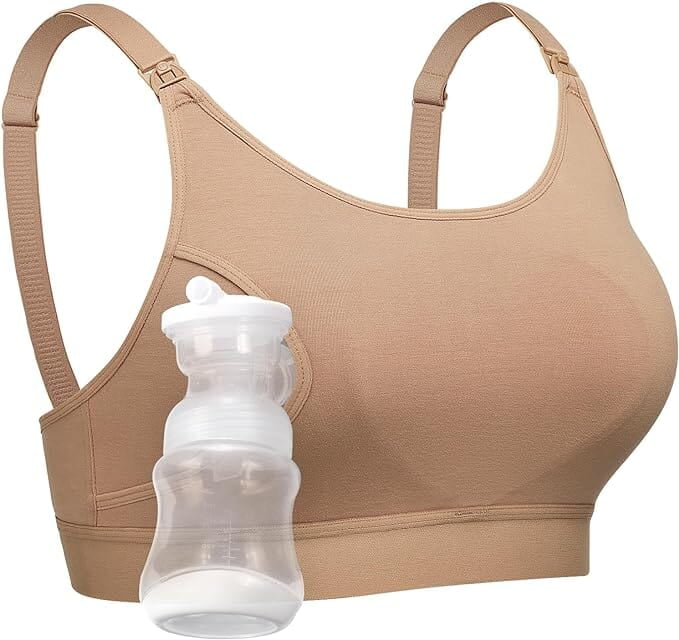 Hands-Free Pumping & Nursing Bra - Adjustable, Supportive, and Comfortable Maternity Wear for Breastfeeding Moms - Beige Hands-Free Pumping & Nursing Bra - Adjustable, Supportive, and Comfortable Maternity Wear for Breastfeeding Moms - Beige