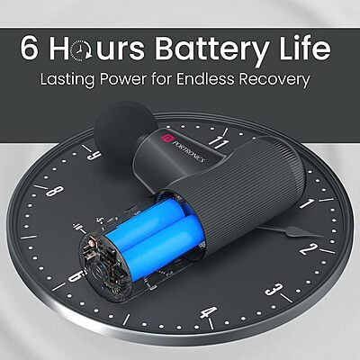 Portronics 3267 Zeno B Rechargeable Massager – Long Handle | 6 Attachments | Black | 1 Year Warranty