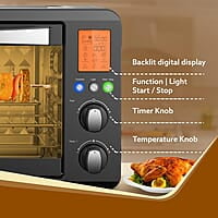 AGARO Imperial Digital Oven Toaster Griller, 38 Litres, 10 Preset Cooking Function, Convection Function, Motorized Rotisserie Backlit LCD Display, Black