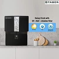 Faber Galaxy Fresh Alkaline RO+UV+MAT, 7 Liters, 8 Stage Water Purifier with Upto 2500 TDS, Black