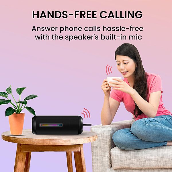 Portronics POR 1099 Breeze 6 35W Bluetooth Speaker – BT 5.3 | IPX6 | AUX/USB/Type-C | Black