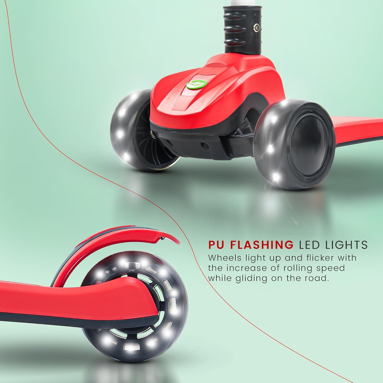 Baybee Phantom Skate Scooter for Kids, Foaldble 3 Wheel Kids Scooter with 3 Height Adjustable- Red Baybee Phantom Skate Scooter for Kids, Foaldble 3 Wheel Kids Scooter with 3 Height Adjustable- Red