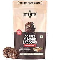 EAT BETTER CO - Coffee & Almond Sugar-Free Laddoos | Energy-Bar Replacement | 95% Dry-Fruits | High Protein & Instant Energy, Pack Of 20 - Healthy Chocolate No Added Sugar, 280 Gram