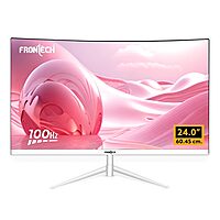 Frontech MON-0077 – 24" curved borderless monitor with vibrant display, 60.45cm screen, and ultra-slim bezels for immersive viewing.