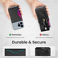 Portronics 3194 Wallet X – Magnetic 3-Fold Card Holder | Black | 6 Months Warranty