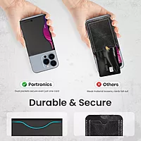 Portronics 3194 Wallet X – Magnetic 3-Fold Card Holder | Black | 6 Months Warranty