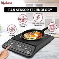 Lifelong 2000 Watt Radiant Induction Cooktop For Home With 7 Preset Indian Menu Option