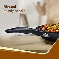 AGARO Elite Hard Anodised Tapper Frying Pan, 1.5L Capacity, 24 cm Diameter