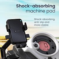 Portronics Mobike 5 – A versatile scooter phone holder designed for secure mirror mounting. Perfect for navigation on the go, it ensures your phone stays in view while riding safely.