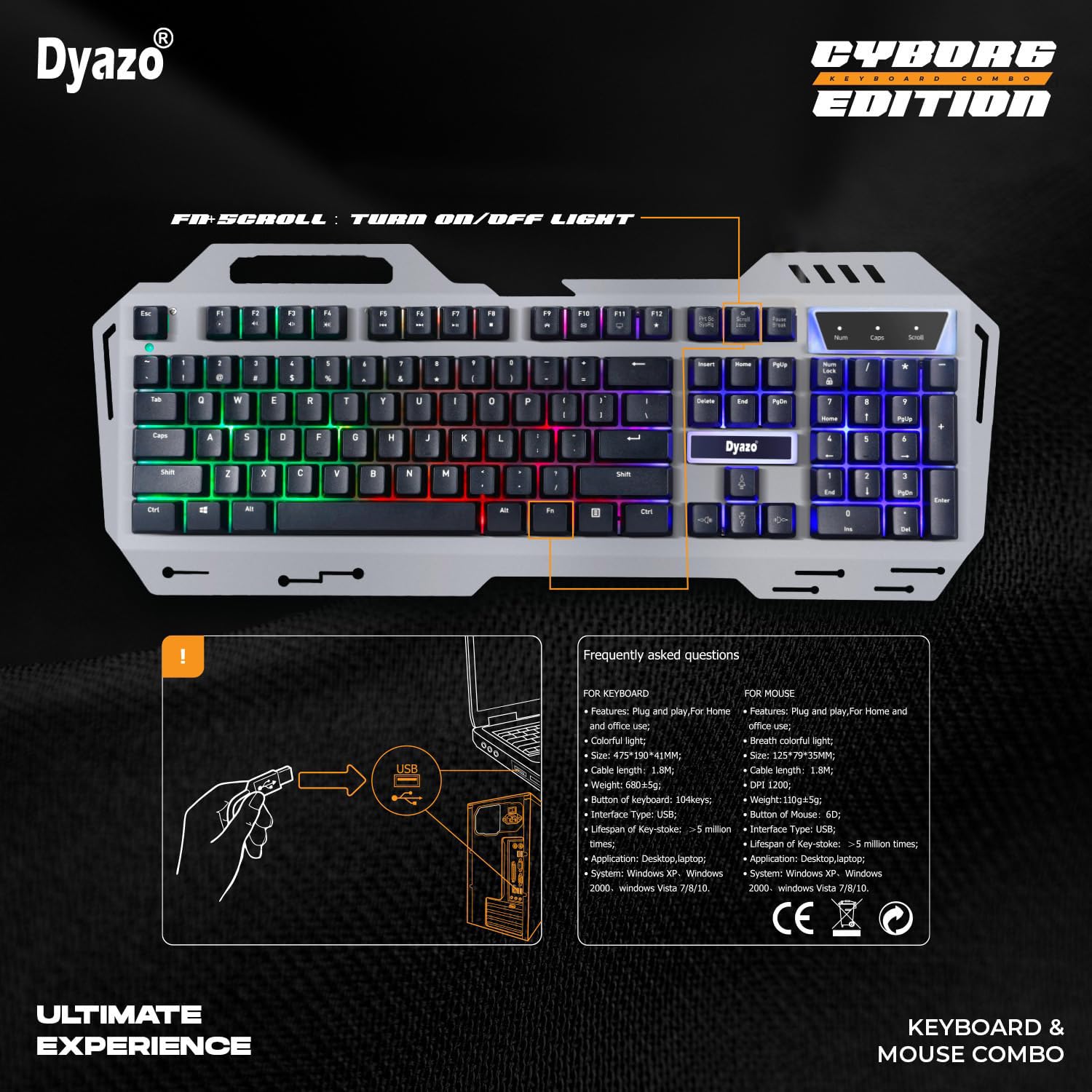 HAMMOK-SPARTAN RGB Gaming Keyboard Blue/Yellow features customizable RGB lighting, responsive keys, and a durable design for gamers. Enjoy a vibrant gaming experience with this stylish keyboard!