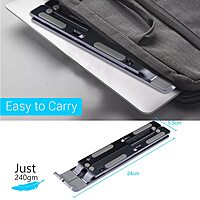 Portronics My Buddy K Adjustable Laptop Stand – Grey provides ergonomic support, multiple height settings, and portability for comfortable work anywhere.