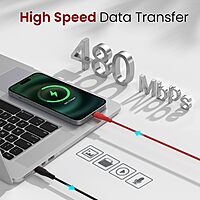 Portronics Hue X 20W Type C to 8-Pin Fast Charging Cable offers rapid charging and data transfer. Durable design ensures longevity. Compatible with various devices for efficient power delivery.