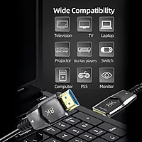 Uport 20m 8K HDMI 2.1 Fiber Cable – Ultra HD, supports 8K resolution at 60Hz, HDR, and high bandwidth for gaming and home theater. Durable, lightweight, and perfect for long-distance connections.