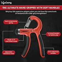 Lifelong Adjustable Hand Grip Strengthener, Hand Gripper for Men & Women for Gym Workout
