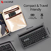 Coconut Evolve Multi-Device Wireless Keyboard (Slim & Portable, 1 Year Warranty)