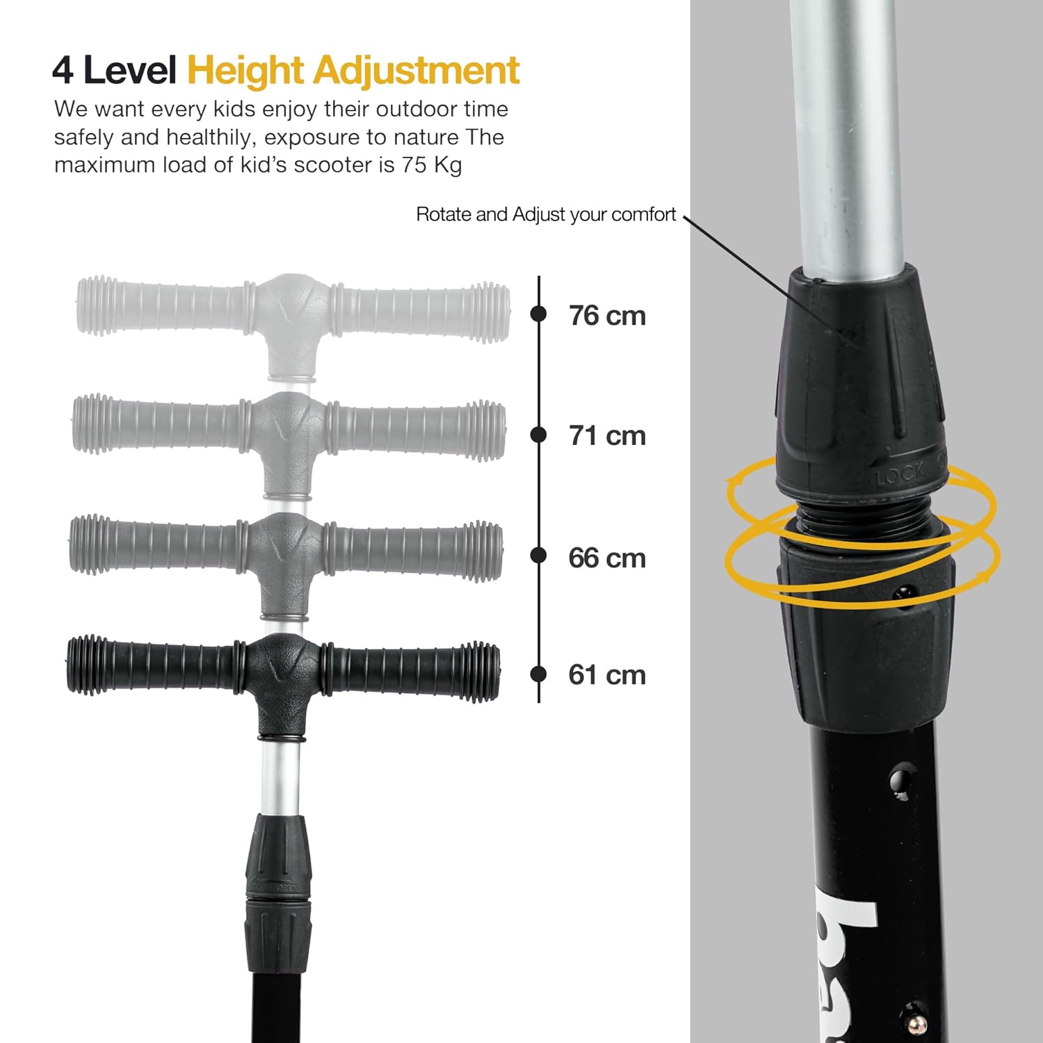 Baybee Flash Scooter for Kids with Foldable & Height Adjustable Handle- Green Baybee Flash Scooter for Kids with Foldable & Height Adjustable Handle- Green