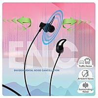 ZEBRONICS Yoga 9 with 45 Hours Backup, Bluetooth v5.2 Wireless Neckband, ENC Calling, Gaming Mode (Upto 50ms), Voice Assistant, Dual Pairing, Splash Proof and Type C