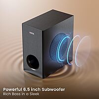 Portronics Pure Sound 108 – 160W 2.1 Soundbar offers immersive audio, sleek design, powerful bass, and seamless Bluetooth 5.3 connectivity.